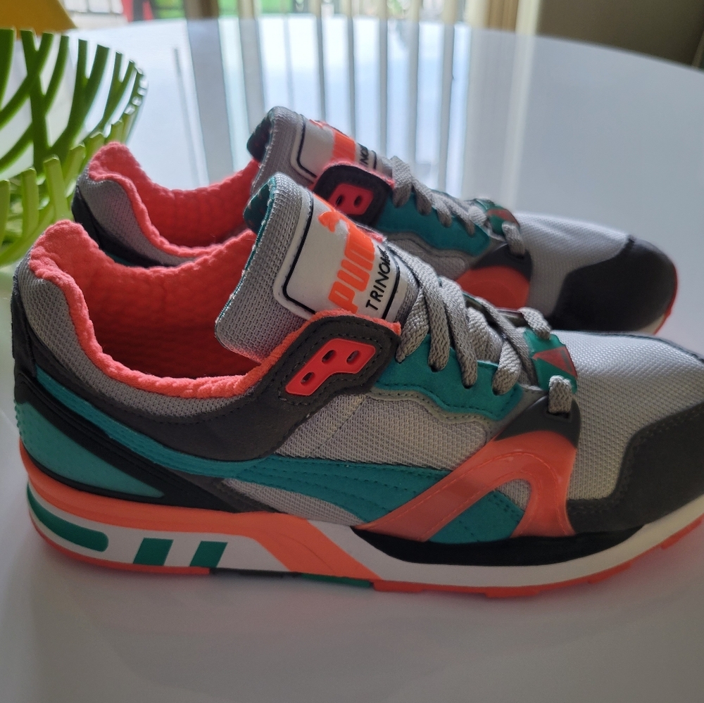 Puma Men's Trinomic Grey / Teal Sneaker 9.5